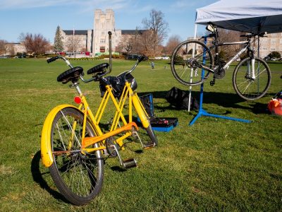 bike parked on the drillfield